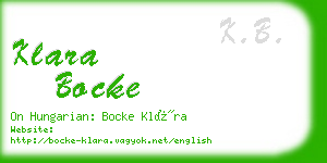 klara bocke business card